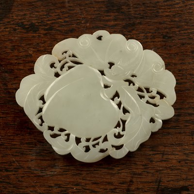 Lot 211 - Finely carved white nephrite jade plaque...