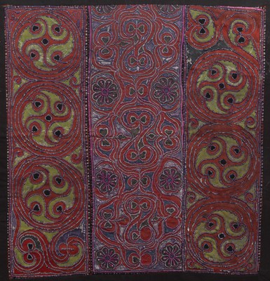 Lot 625 - Two hill tribe red ground panels...