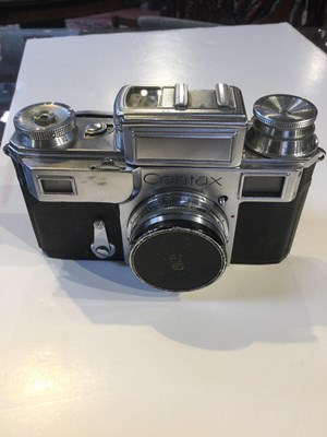 Lot 57 - Three Zeiss Ikon Contax cameras with lens...