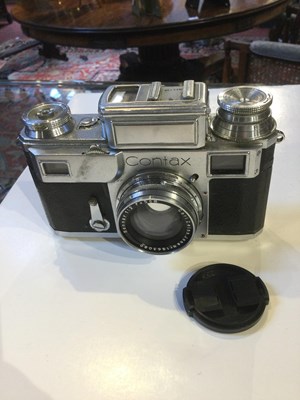 Lot 57 - Three Zeiss Ikon Contax cameras with lens...