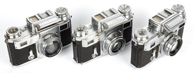 Lot 57 - Three Zeiss Ikon Contax cameras with lens...
