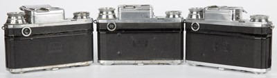 Lot 57 - Three Zeiss Ikon Contax cameras with lens...