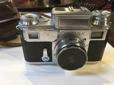 Lot 57 - Three Zeiss Ikon Contax cameras with lens...