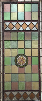 Lot 1136 - An early 20th century leaded glass panel