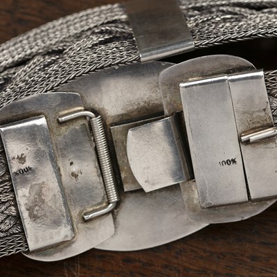 Lot 495 - Two silver wire woven belts Thailand, 19th...