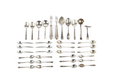 Lot 757 - A quantity of silver flatware, comprising two...