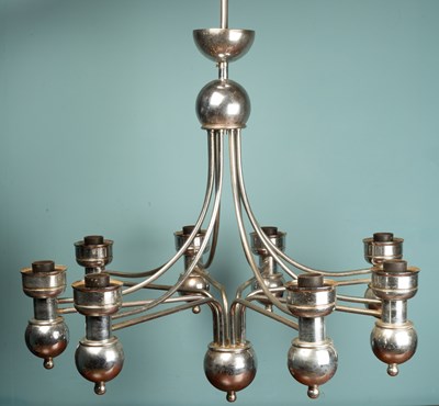 Lot 165 - A chrome chandelier