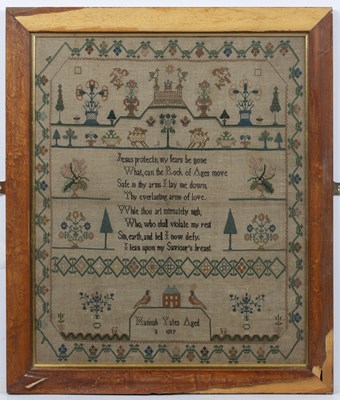 Lot 208 - A George III sample worked by Hannah Yates...