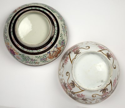 Lot 214 - A 19th century English porcelain punch bowl...
