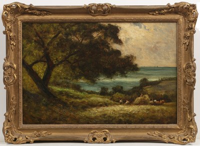 Lot 312 - Percy Leslie Lara (b. 1871) Harvesting off the...