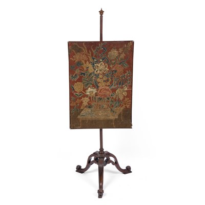 Lot 90 - A George III needlework firescreen with a...