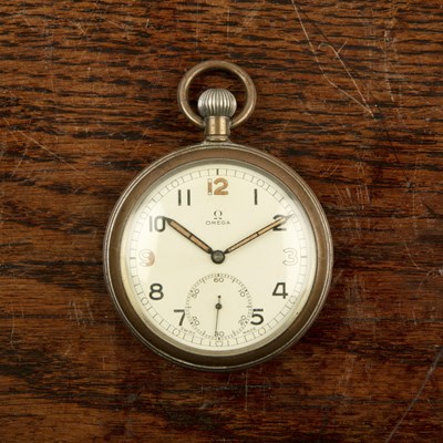 Lot 446 - Omega GSTP military pocketwatch in a steel...