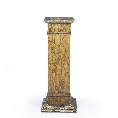 Lot 99 - A faux marble painted wooden plinth of square...