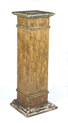 Lot 99 - A faux marble painted wooden plinth of square...