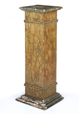 Lot 99 - A faux marble painted wooden plinth of square...