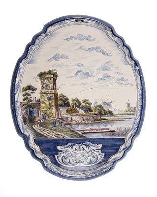 Lot 117 - A 19th century Dutch Delft polychrome wall...