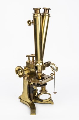 Lot 5 - A Victorian lacquered brass compound binocular...