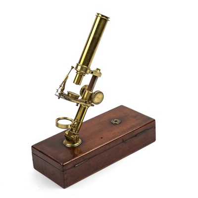 Lot 10 - A Victorian case mounted portable microscope...