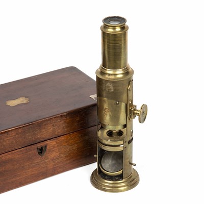Lot 11 - A mid 19th century drum microscope, unsigned,...