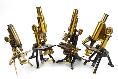 Lot 12 - A 19th century monocular compound microscope...