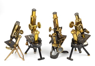 Lot 12 - A 19th century monocular compound microscope...