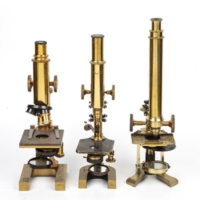 Lot 14 - A 19th century brass monocular compound...