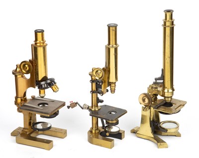 Lot 14 - A 19th century brass monocular compound...