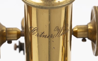 Lot 14 - A 19th century brass monocular compound...