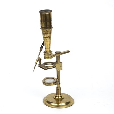 Lot 18 - An early 19th century pocket microscope by...