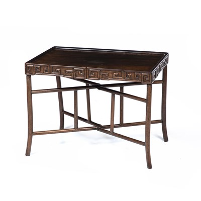 Lot 149 - A 19th century Chinese hardwood tray top table...