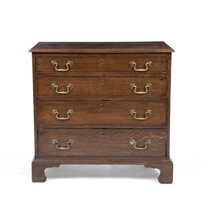 Lot 151 - A George III oak chest of four long graduated...