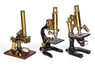 Lot 24 - Three monocular microscopes to include two by...