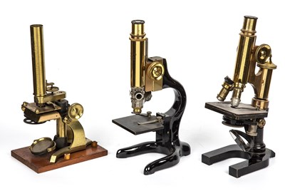 Lot 24 - Three monocular microscopes to include two by...