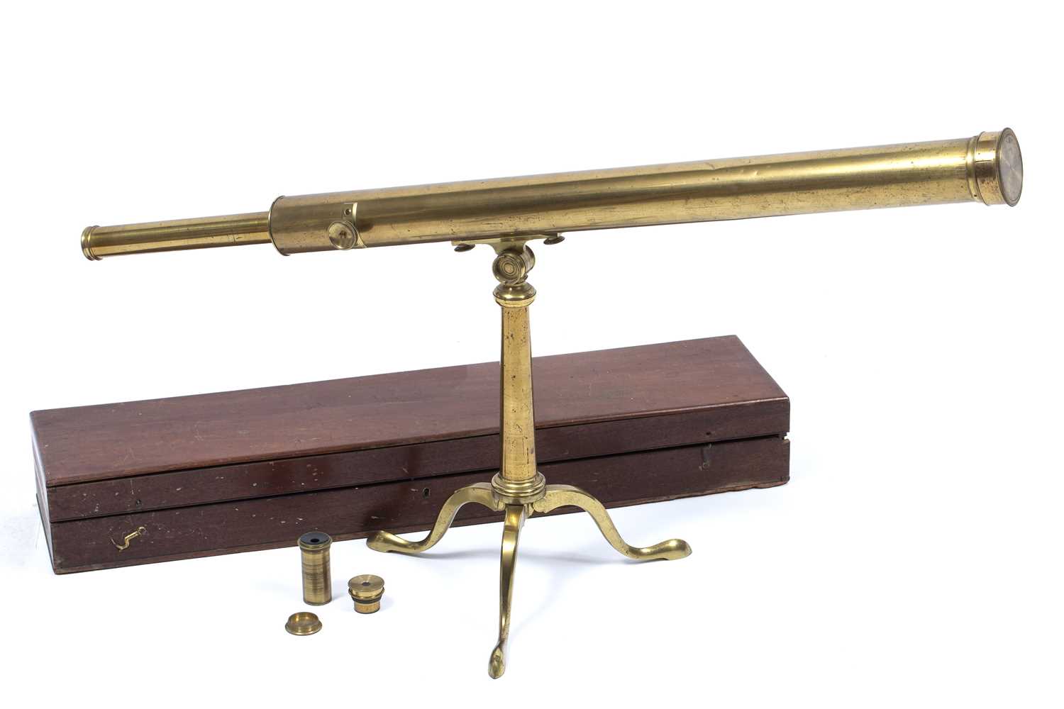 Lot 32 - A 19th century lacquered brass telescope by