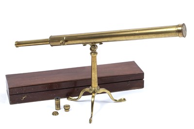 Lot 32 - A 19th century lacquered brass telescope by...