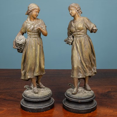 Lot 20 - A pair of spelter figures
