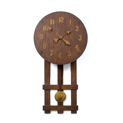 Lot 732 - Arts and Crafts Wall clock, circa 1930 oak...