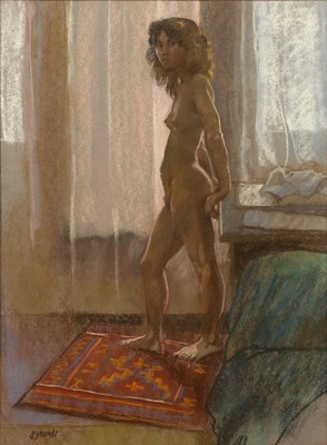 Lot 404 - Ken Symonds (1927-2010) Standing Nude signed...