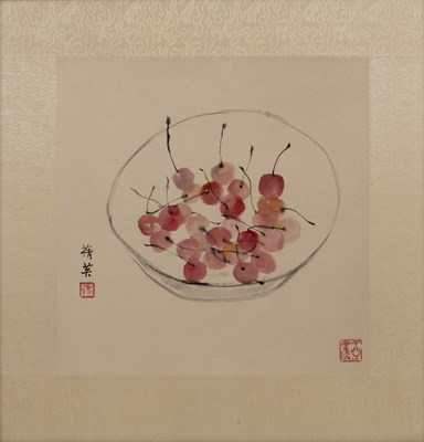 Lot 185 - Chang Chien-Ying (1913-2003) 'Bowl of cherries'...