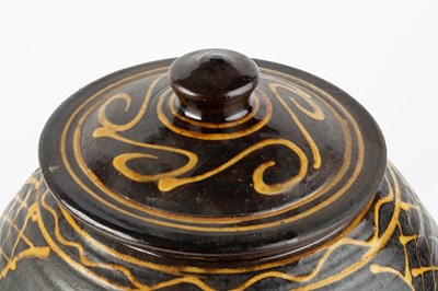 Lot 557 - Clive Bowen (b.1943) Large jar and cover dark...
