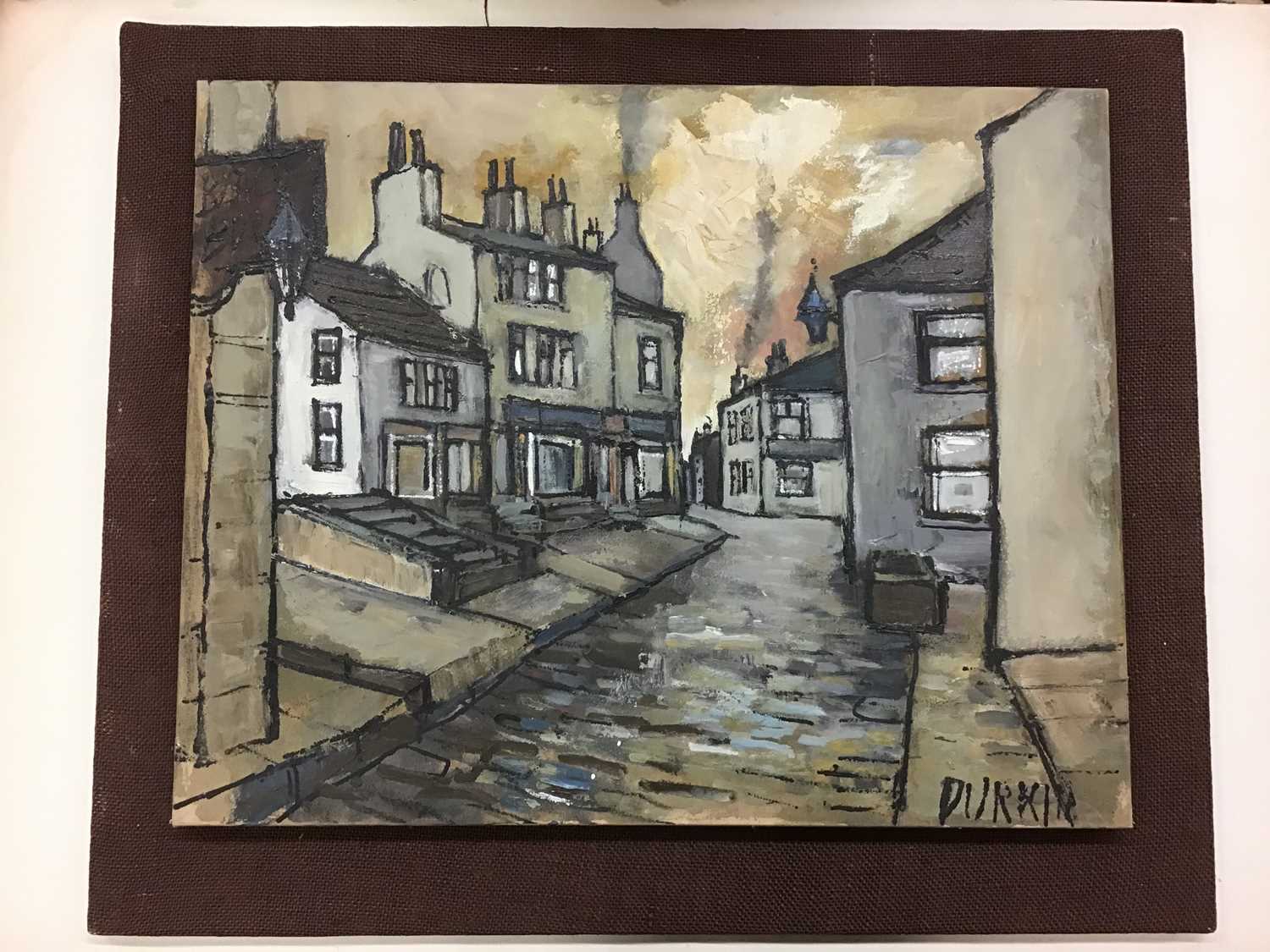 Lot 497 - Tom Durkin (1928-1990) Haworth street scene,...