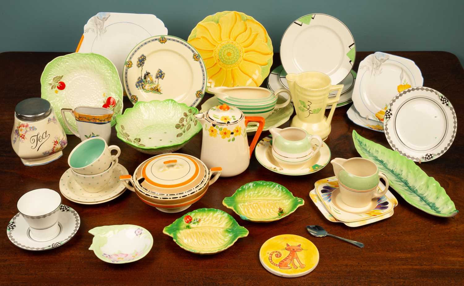 Lot 77 - A collection of early 20th century Art Deco ceramics by Bursley, H J Wood, Susie Cooper, Carltonware, etc