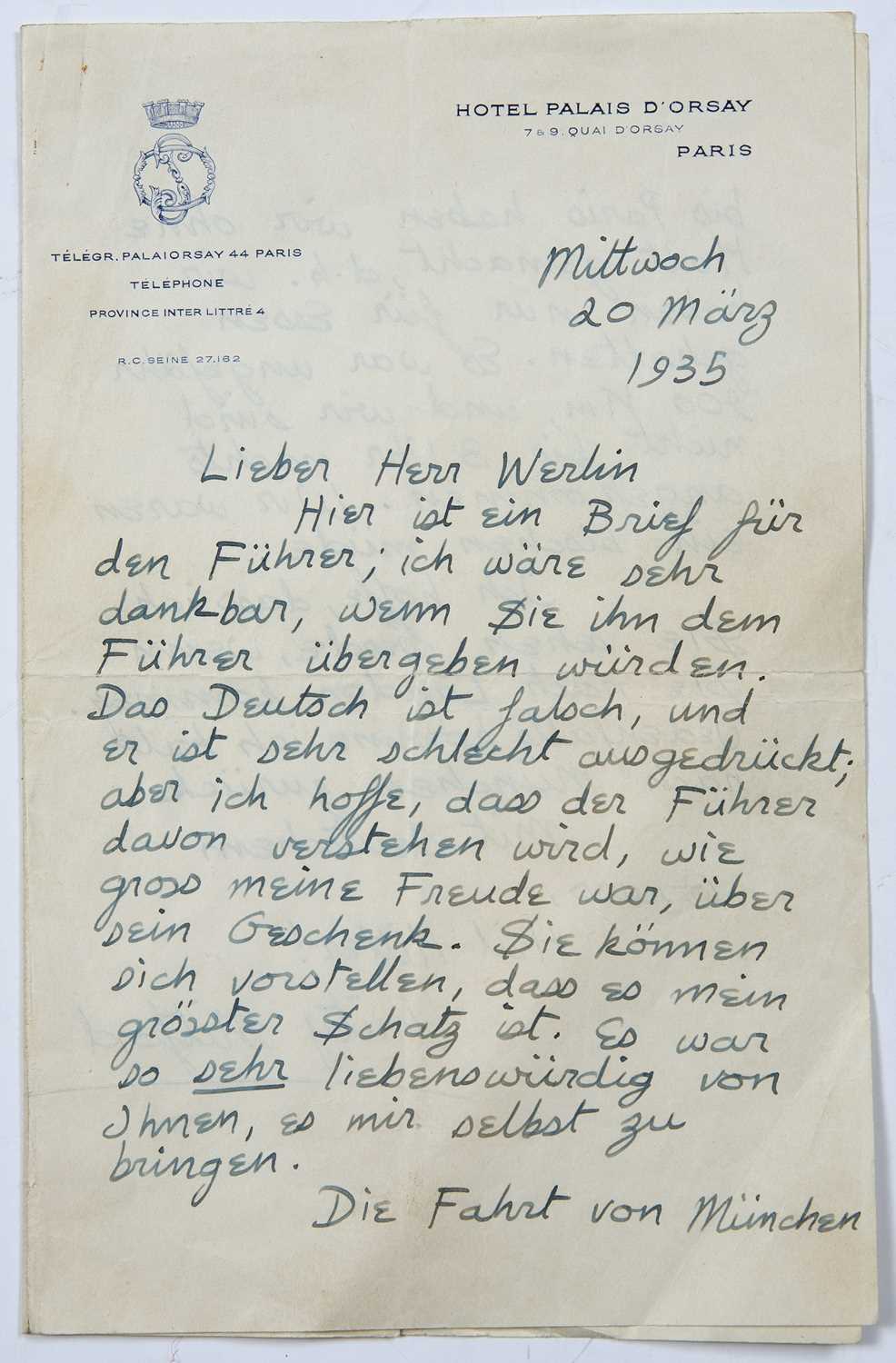 Lot 625 - Mitford, Unity. 1914-1948. A manuscript two...