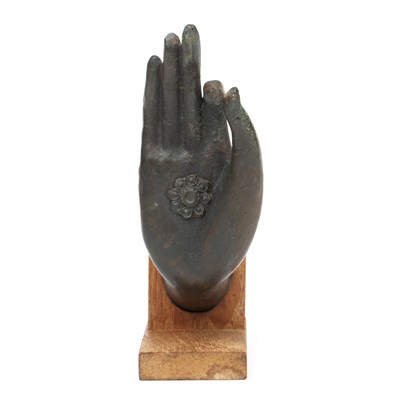 Lot 259 - A Bronze hand of Buddha Cast with thin and...