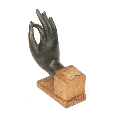 Lot 259 - A Bronze hand of Buddha Cast with thin and...