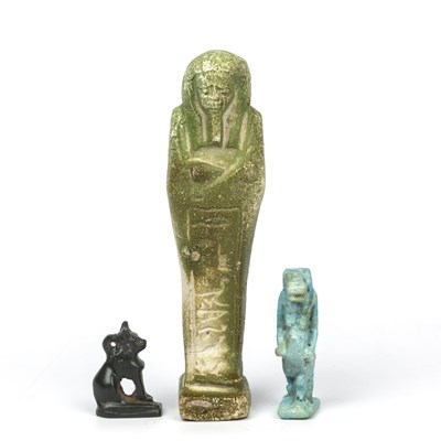Lot 263 - Two Egyptian amulets 3.5cm and 2.5cm together...