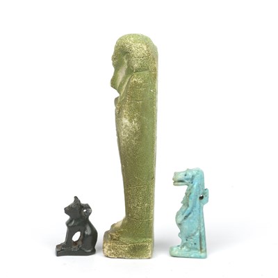 Lot 263 - Two Egyptian amulets 3.5cm and 2.5cm together...