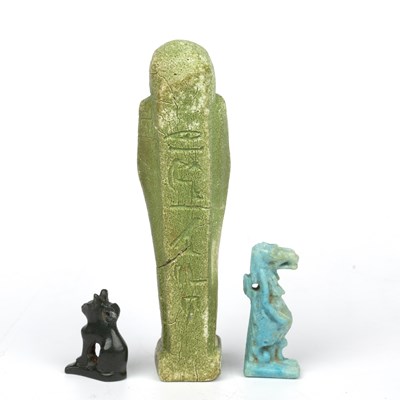 Lot 263 - Two Egyptian amulets 3.5cm and 2.5cm together...