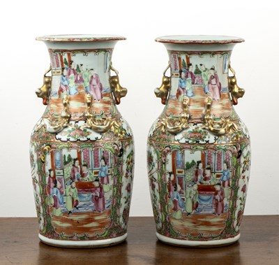 Lot 106 - Pair of Canton polychrome vases Chinese, 19th...