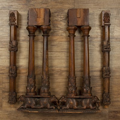 Lot 613 - Four carved table legs Indian, 19th Century...